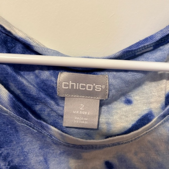 Chico’s Blue Tie Dye Short Sleeve Top - Picture 8 of 8